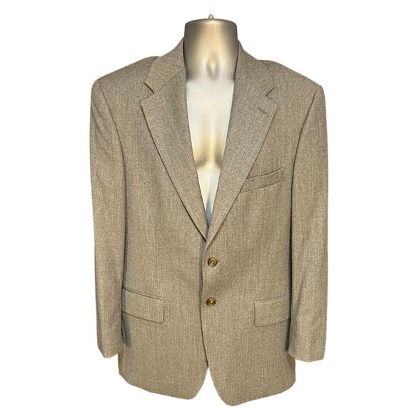 Chaps Ralph Lauren Light Brown Wool Single Breasted Blazer Sports Coat Size 40R - Picture 1 of 11